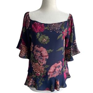 Anthropologie Floral Off the Shoulder Top
